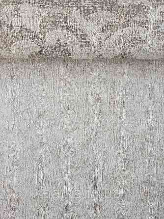 Шпалери метрові вінілові на флізелін Grandeco ATB однотонні під тканина гобелен пісочний з сріблом Київ