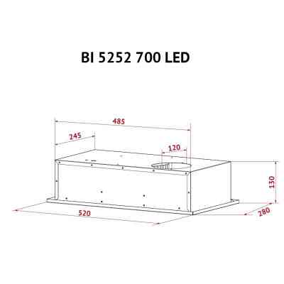 Вытяжка кухонная Perfelli BI 5252 I 700 LED Винница