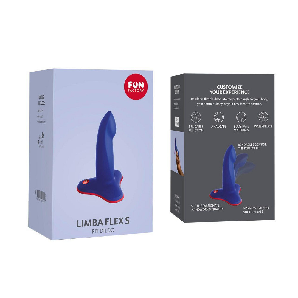 Фаллоимитатор Fun Factory LIMBA FLEX S, синий, гибкий, с эффектом памяти, подходит для точки G Sex Aura Киев - изображение 9