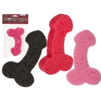 Губка для ванны Sponge Willy Black, 19 см Sex Aura Киев