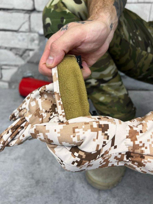 Зимові рукавички SOFSHELL light з карабіном ВТ6610 Одеса - фото 3