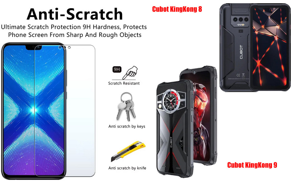 Защитное стекло NeoGlass для Cubot KingKong 8, KingKong 9 – ультрапрозрачное и устойчивое Киев - изображение 1
