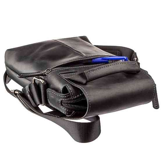 Сумка чоловіча матова SHVIGEL 11173 шкіряна Чорна Київ