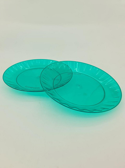Тарілка одноразова 160 мм Склоподібна Зелена (10 шт) Харків - фото 4