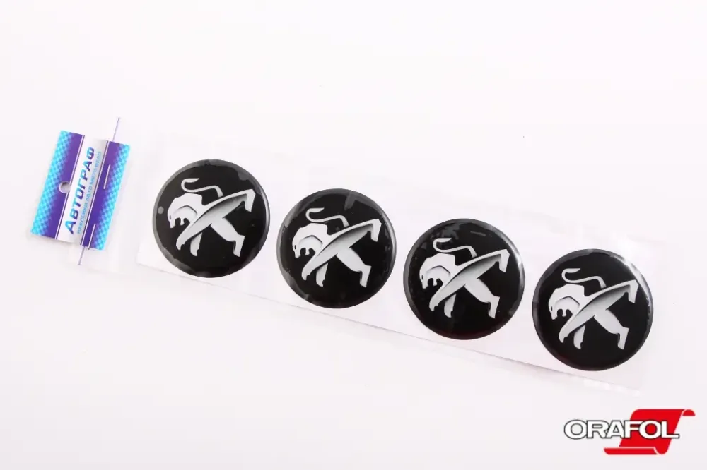 Наклейка на колпак 55ммм сикон Peugeot чорна Автограф (4 шт). Вінниця - фото 1