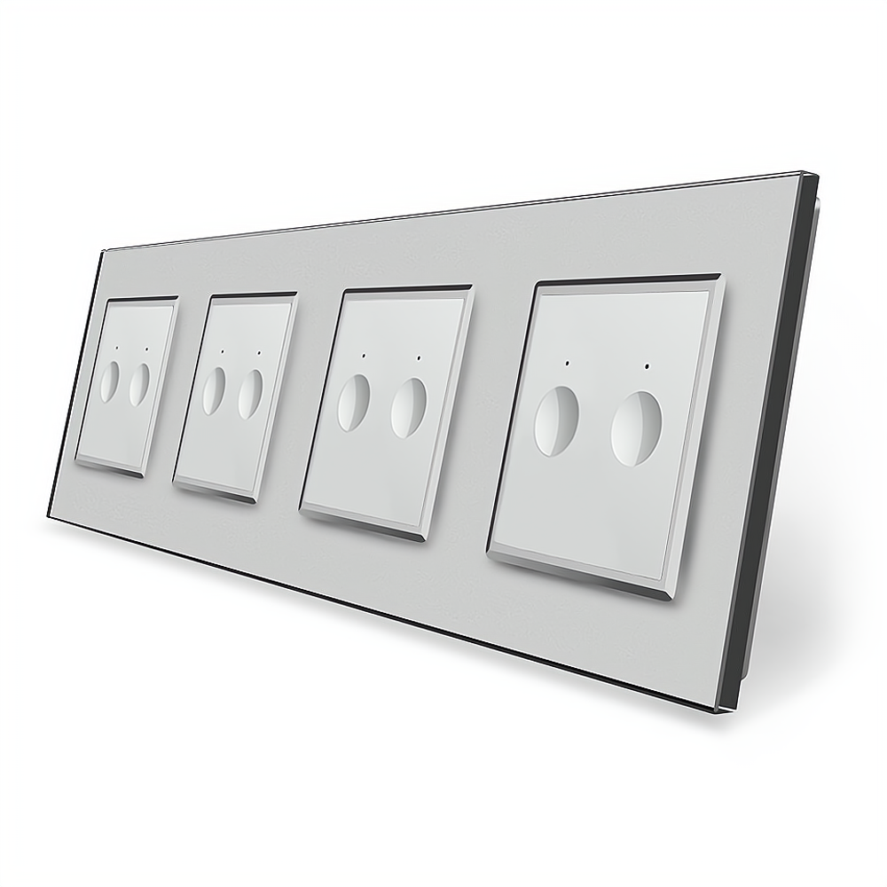 LIVOLO Сенсорний вимикач Sense 8 сенсорів (2-2-2-2) Livolo сірий скло (VL-C7FC2/FC2/FC2/FC2-8IP Коломия - фото 3