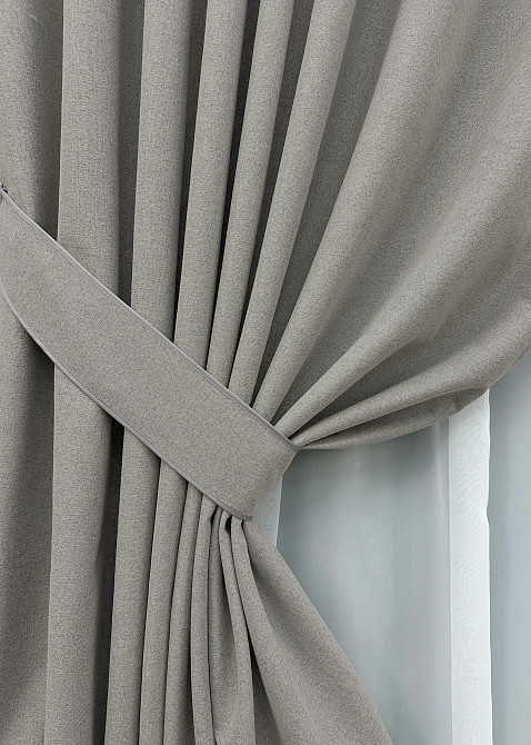 Комплект готових штор VR-Textil Блекаут двосторонній ASHEN NIGHT № 1848ш Кавово-сірий 200х290 см 2 шт (32-218) Київ - фото 5