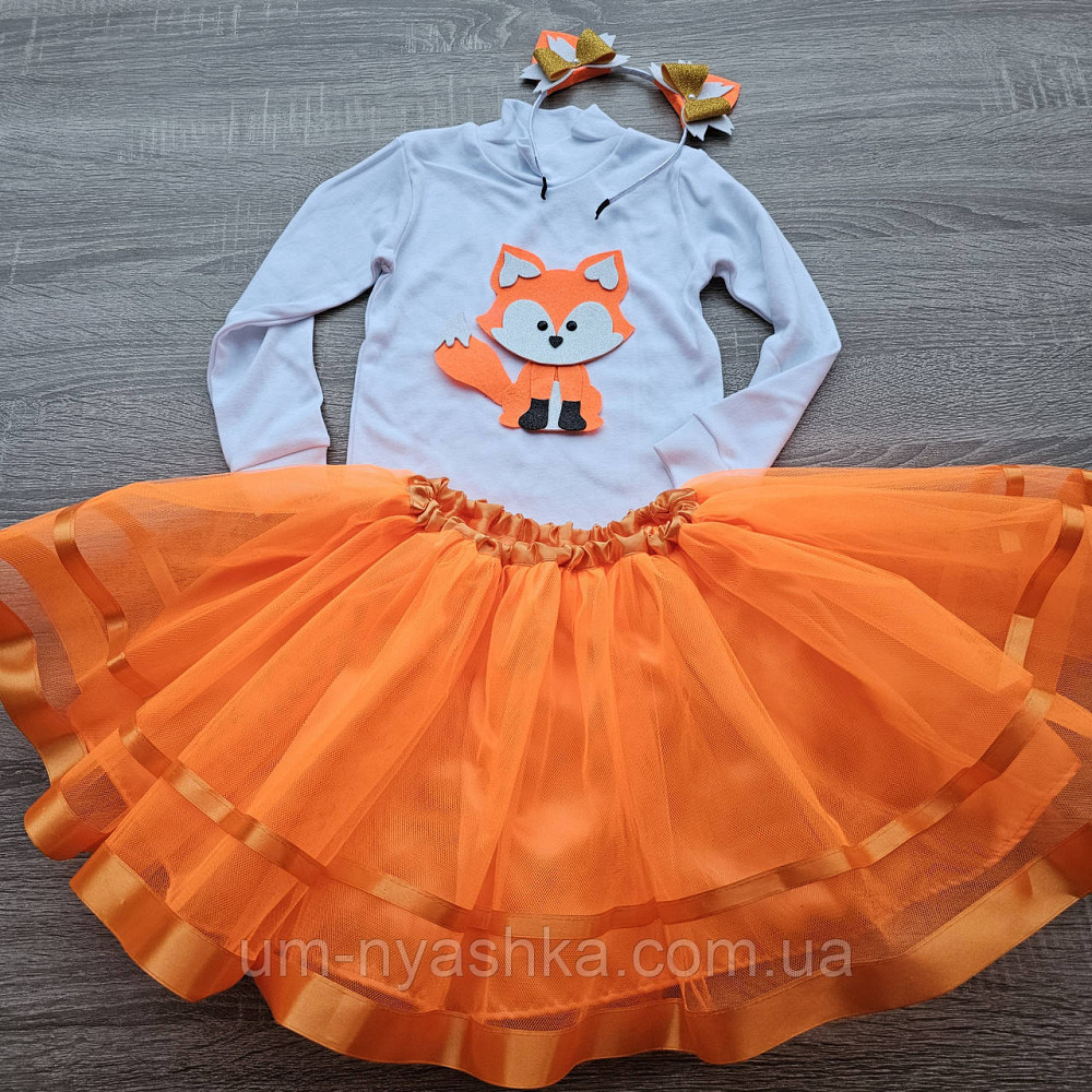 Красивый костюм лисички оранжевая юбка+нашивка на гольфик+ушки Кривой Рог - изображение 1