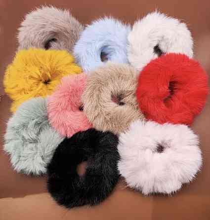 Комплект гумок для волосся зі штучного хутра  10 шт Сміла