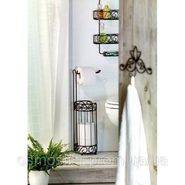 Тримач для туалетного паперу Axentia Ностальджі порошкова фарба коричневий Ø 15 Н 57 см (282082) Київ - фото 6