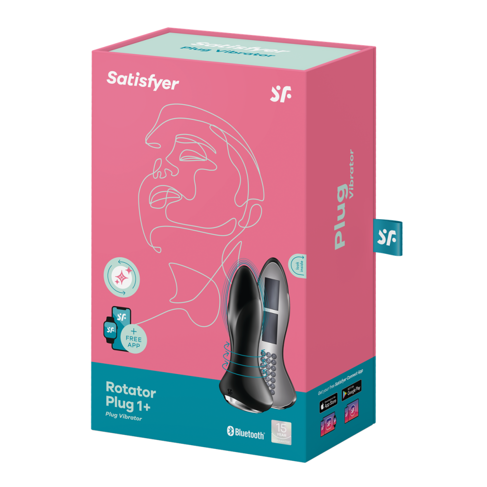 Анальный смарт-вибратор Rotator Plug 1+ с вибрацией и имитацией римминга, черный цвет Satisfyer (Германия) Sex Aura Киев - изображение 8