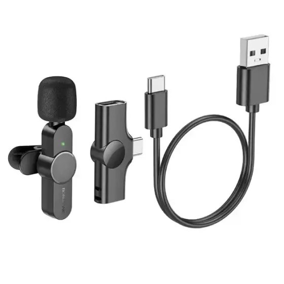 Микрофон беспроводной цифровой Type-C Borofone Trophy Lavalier BFK12 петличный, аккумулятор 80 mAh Киев