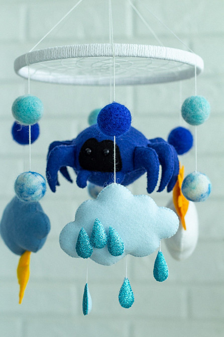 Дитячий музичний мобіль на ліжечко для немовлят WooolyWool «Прогноз погоди» з 35 мелодіями Київ - фото 8