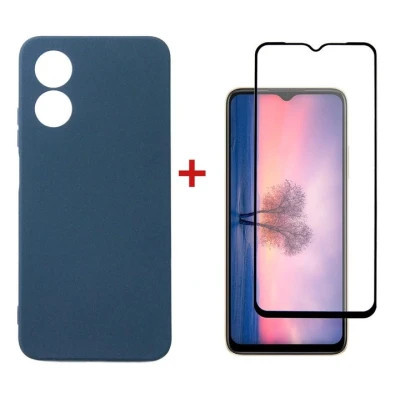 Чехол для мобильного телефона Dengos Kit for OPPO A17 case + glass (Blue) (DG-KM-01) Винница - изображение 1