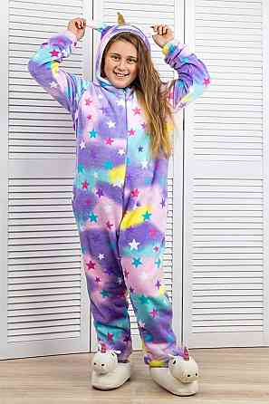 Кигуруми пижама Единорог детский и подростковый,сиреневый, пижама детская топ Крохатушка одяг 134, 35.0, Велсофт Киев