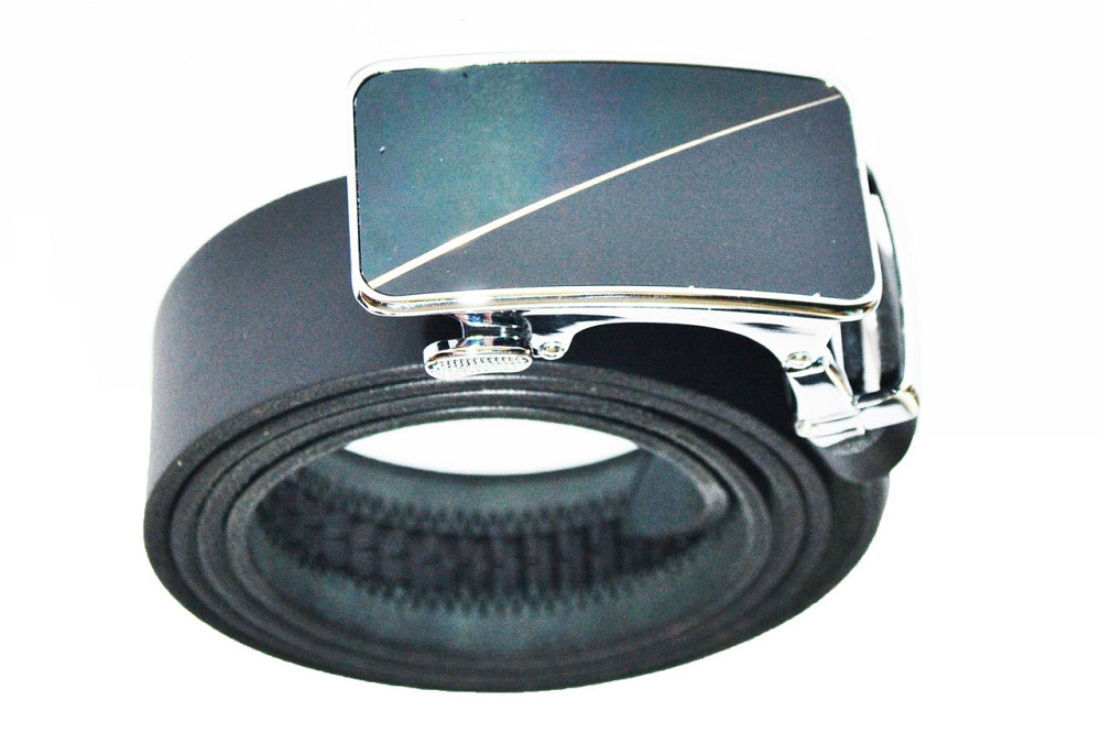 Шкіряний ремінь унісекс чорний автомат 1150х35 мм Одеса - фото 1