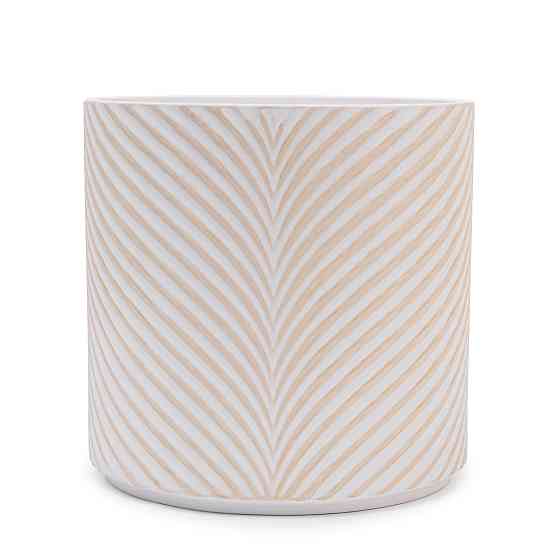 elemi Кашпо для квітів керамічне elemi "Листок" (білий + бежевий) 16" круглий 2,3 л Коломыя