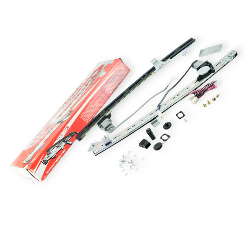 Склопідйомник ГАЗ 3302 електро лівий, правий (рейкового типу з мотором) (к-кт 2 шт, кнопки + проводка) Мукачево - фото 1