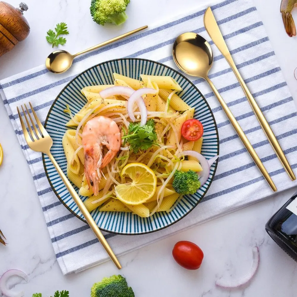 Набор столовых приборов Kitchen Ware 24 шт из нержавеющей стали на 6 персон Gold Коломия - фото 3