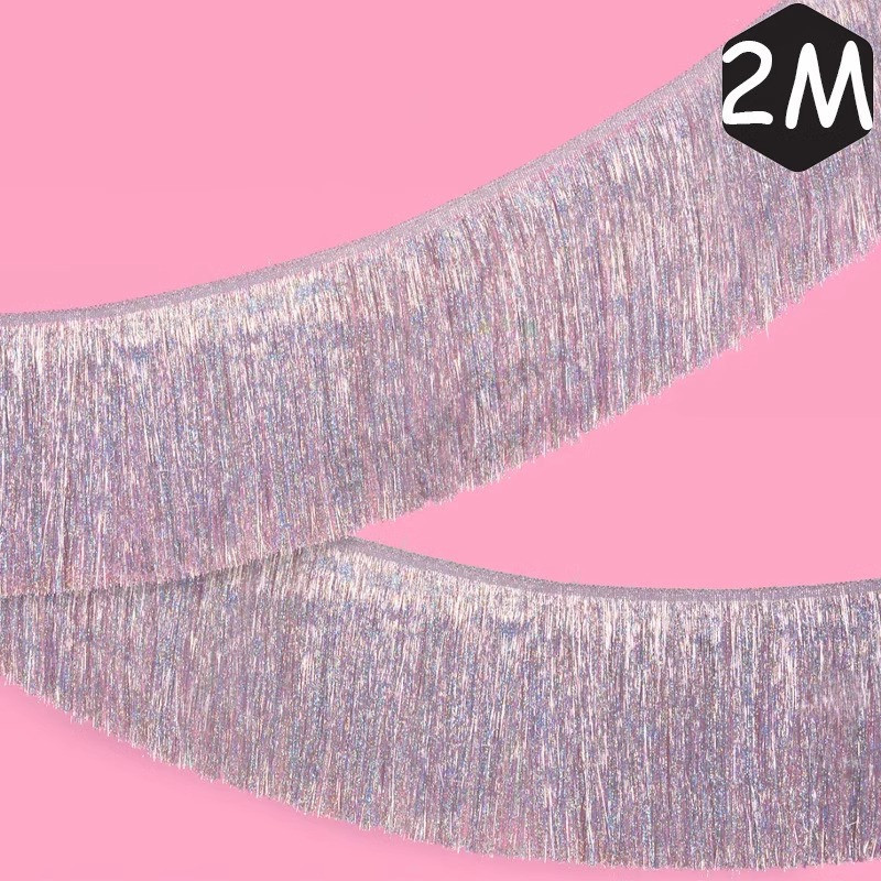 Дождик гирлянда для праздника с голограммой 200 на 25 см серебристый Киев - изображение 2