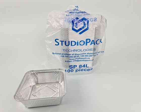 Контейнер з харчової алюмінієвої фольги прямокутний 850мл SP84L 100шт/уп (1 пач.) Харків
