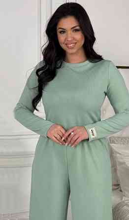 Женский костюм штаны с лонгсливом Оливковый 50/52 Харьков