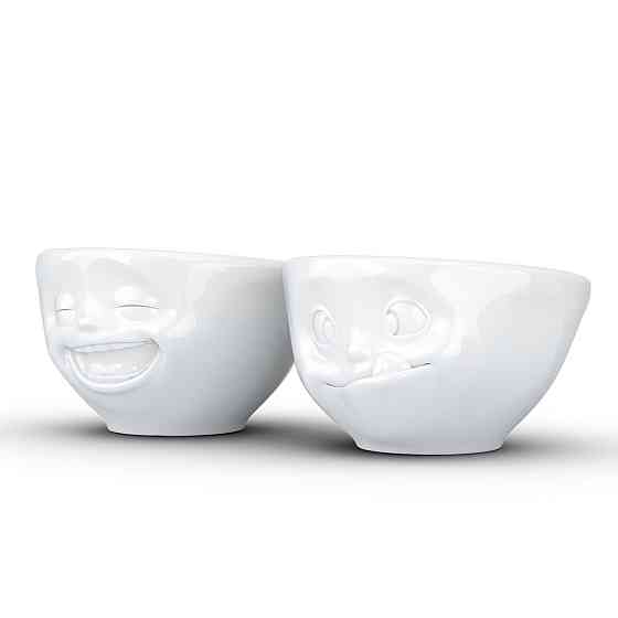 Набор фарфоровых пиал Смех и Вкуснятина Tassen (2 пиалы по 100 мл) Белый Киев