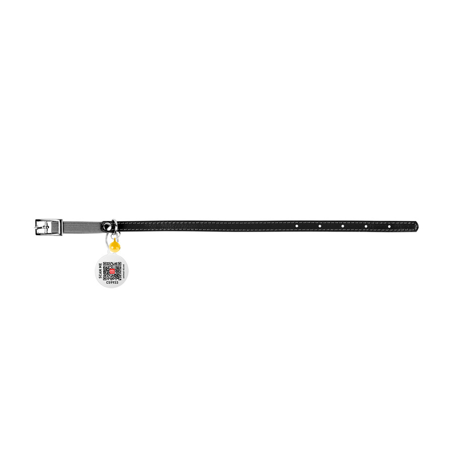 Нашийник для котів шкіряний WAUCAT Glamour з QR паспортом, без прикрас, XXS, Ш 9 мм, Дов 22-30 Коломыя - изображение 2