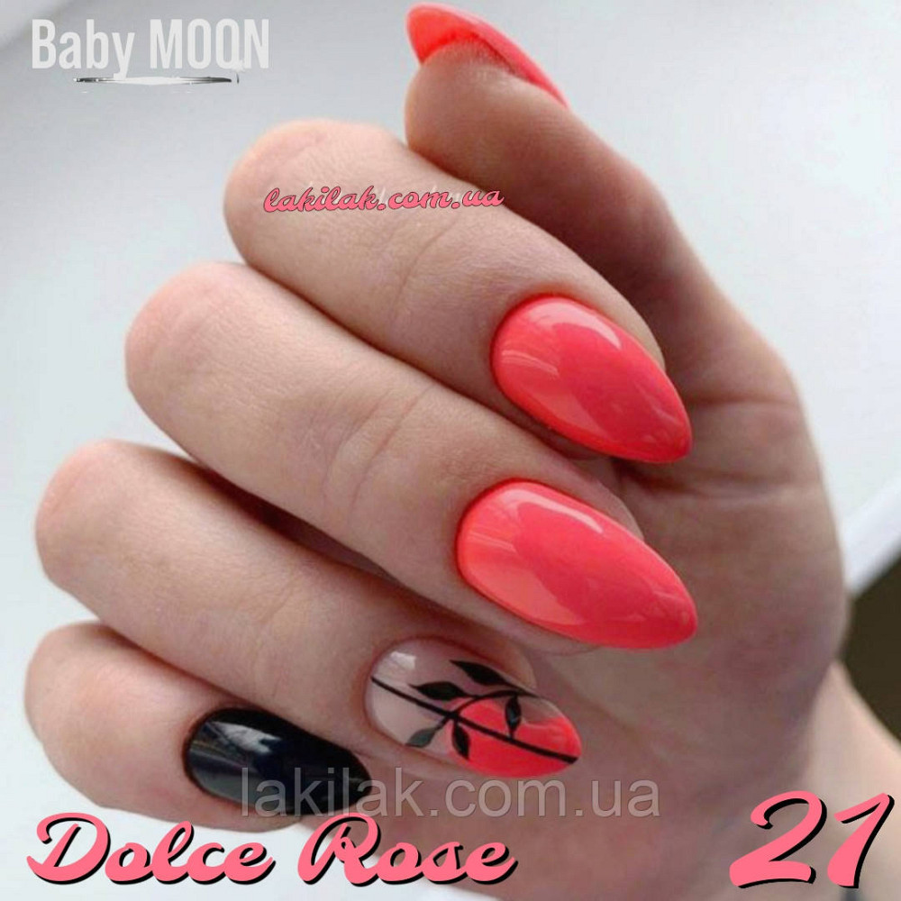 Гель-лак BABY MOON Dolce Rose №21 яскравий вогненно-рожевий, 6 мл Херсон - фото 1
