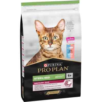 Сухий корм для кішок Purina Pro Plan Sterilised Adult 1+ Savoury Duo Після стерилізації З тріскою та фореллю 1.5 кг (7613036732413) Вінниця