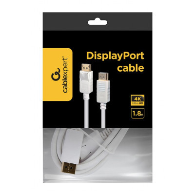 Кабель мультимедійний DisplayPort M to DisplayPort M 1.8m V1.2 Cablexpert (CC-DP2-6-W) Вінниця - фото 2