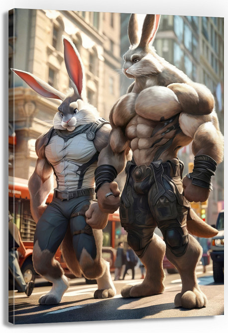Картина Холсті в спортзал  Кролики  KLM_9 70х100 см Киев - изображение 1