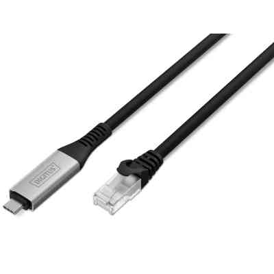 Дата кабель USB-C to RJ45 Ethernet 2.0m CAT6A S/FTP 1Gbps LSZH Digitus (AK-300601-020-S) Винница