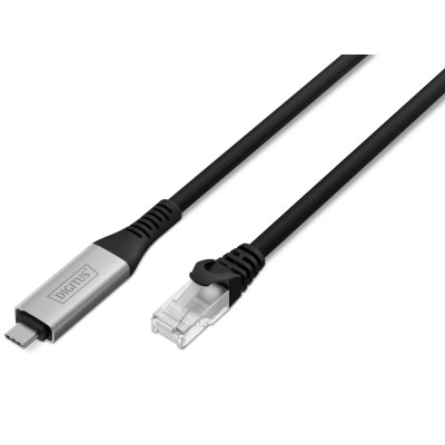 Дата кабель USB-C to RJ45 Ethernet 2.0m CAT6A S/FTP 1Gbps LSZH Digitus (AK-300601-020-S) Вінниця - фото 1