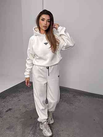 Женский теплый костюм, из флис полара L-XL, Молочный Одесса