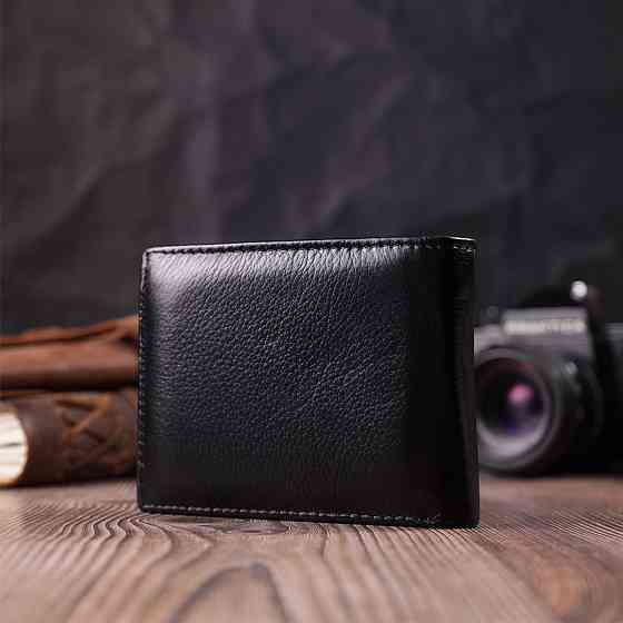 Удобное мужское портмоне из натуральной кожи ST Leather 22482 Черный Киев