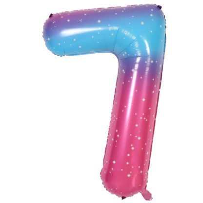 Кулька цифра 7 фольгована з принтом зірок 40 дюймів різнобарвний Київ - фото 2