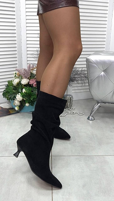Черевики жіночі CRISMA 0795PS/4057 чорні (весна-осінь, замша натуральна) (6185) Коломия - фото 4