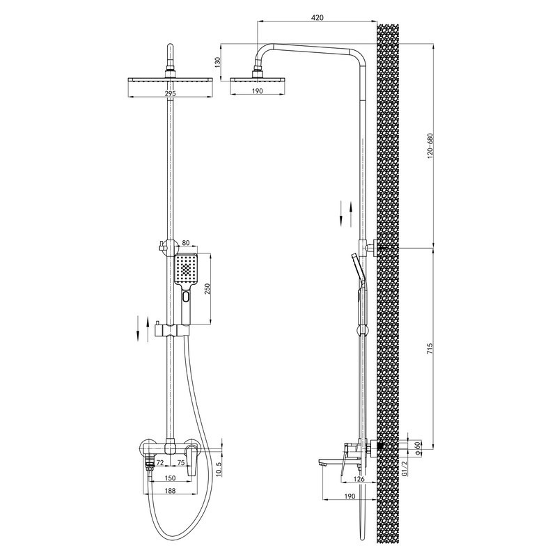 Душова колона зі змішувачем Mixxus Premium Rubens 009-J  ( 15579 ) Харків - фото 5