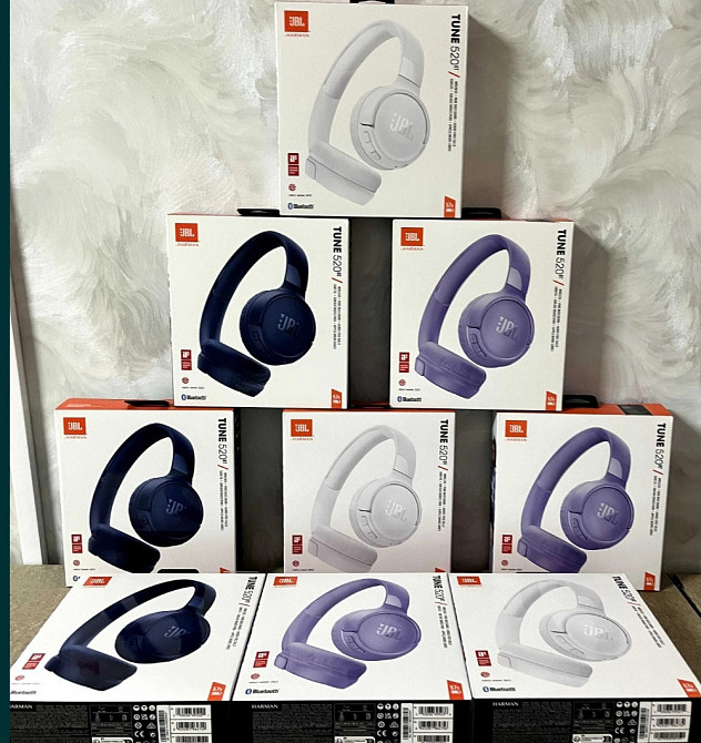 Навушники з Мікрофоном: JBL Tune 520 Вт. White / Purple Blue. У наявності! Харків - фото 1