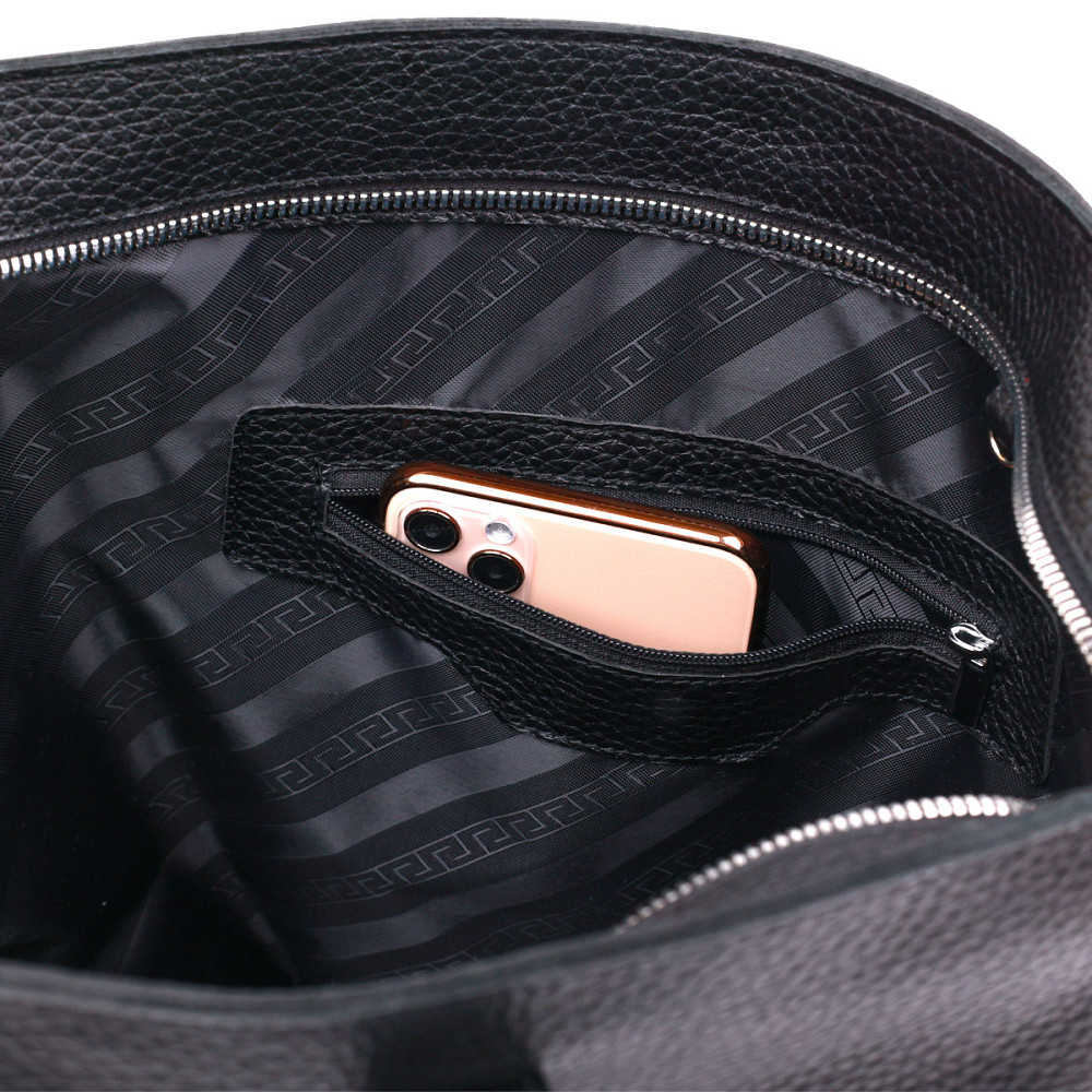 Шкіряна універсальна жіноча сумка Shvigel 16354 Чорний Київ - фото 8