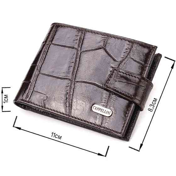 Надежный мужской кошелек из натуральной фактурной кожи CANPELLINI 21516 Коричневый Киев