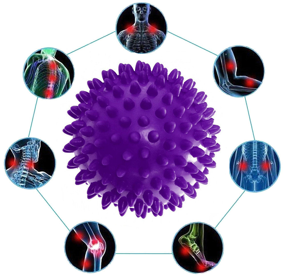 EasyFit Масажний м'ячик EasyFit PVC 7.5 см м'який (надувний) фіолетовий Київ - фото 2