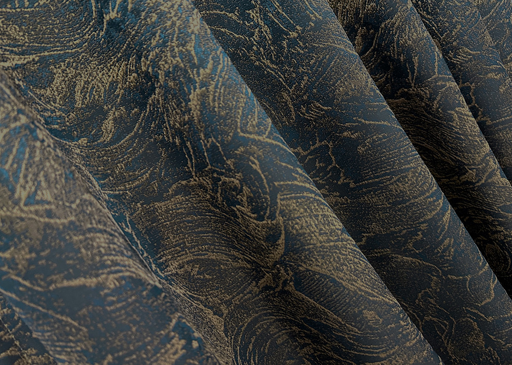 Комплект штор на люверсах VR-Textil Жаккард Fantasy № 1634ш Синий с золотистым 150х280 см 2 шт (37-0186) Киев - изображение 7