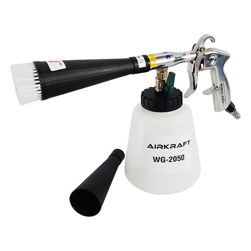 Пістолет для хімчистки салону автомобіля пневматичний (Торнадор) зі змінною насадкою-щіткою AIRKRAFT WG-2050 Чернігів - фото 1