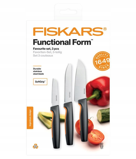 Набор Кухонных Ножей 3 предмета Fiskars 