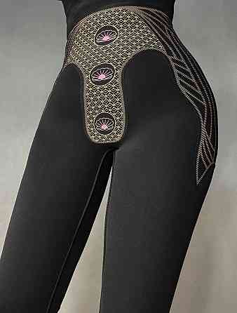 Лосины женские Clover 9975-1 с высокой талией корректирующие push up черные, черный, S Киев