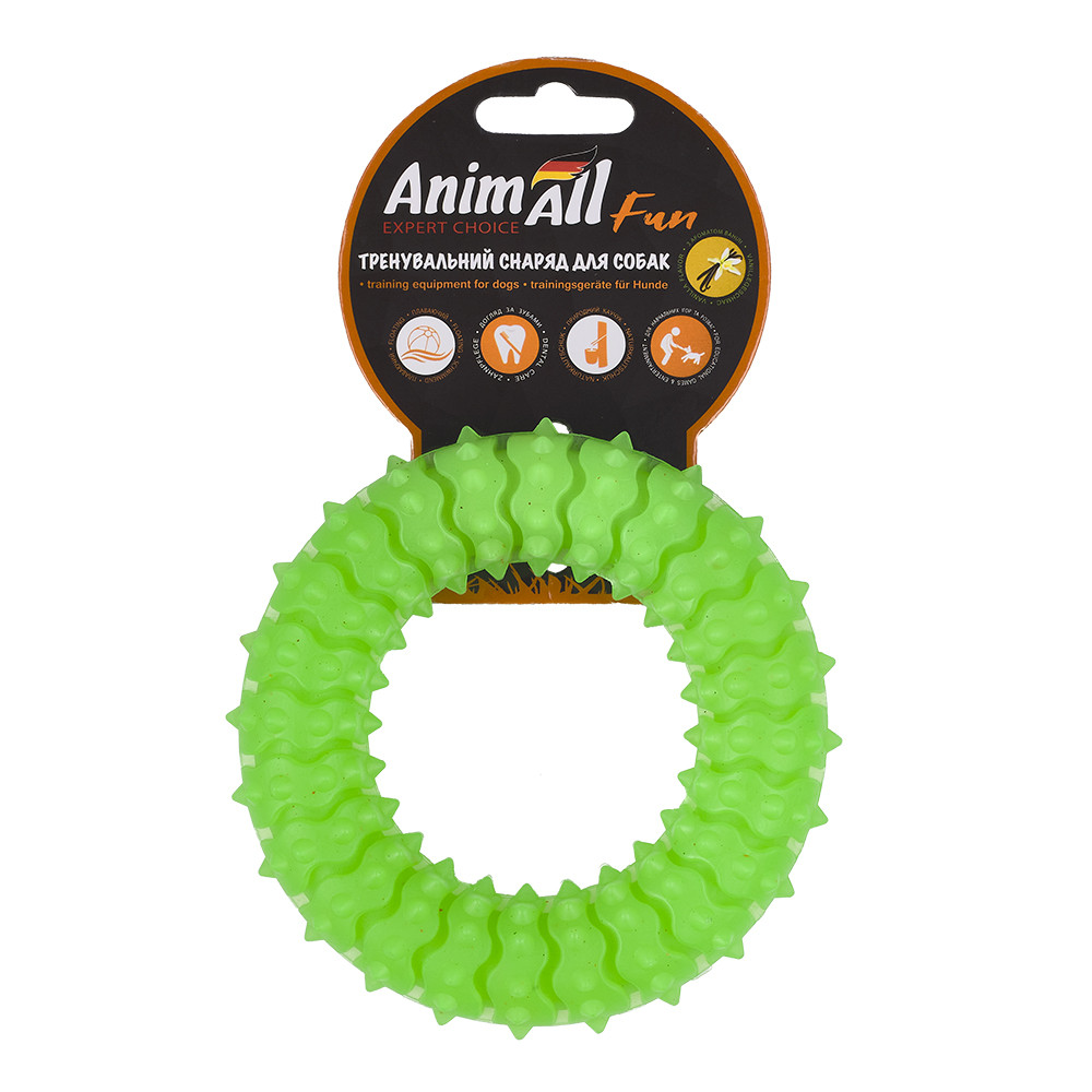 Игрушка AnimAll Fun кольцо с шипами для собак, зеленый, 12 см Киев - изображение 1