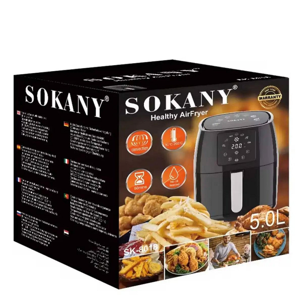Аэрогриль-фритюрница Sokany SK-8018 электрическая на 5л 1400 Вт черная Киев - изображение 8