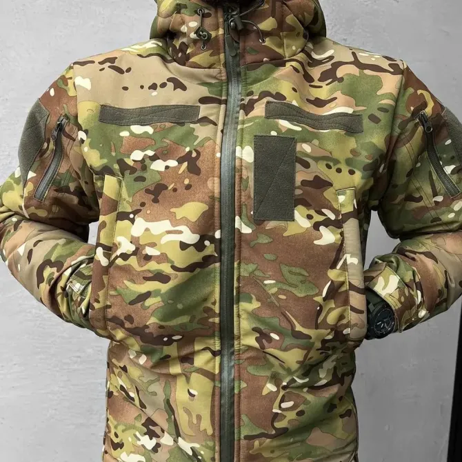 Мужской зимний костюм ambush с атласной подкладкой / Куртка cordura 300 + Брюки softshell мультикам размер 54 Киев - изображение 14